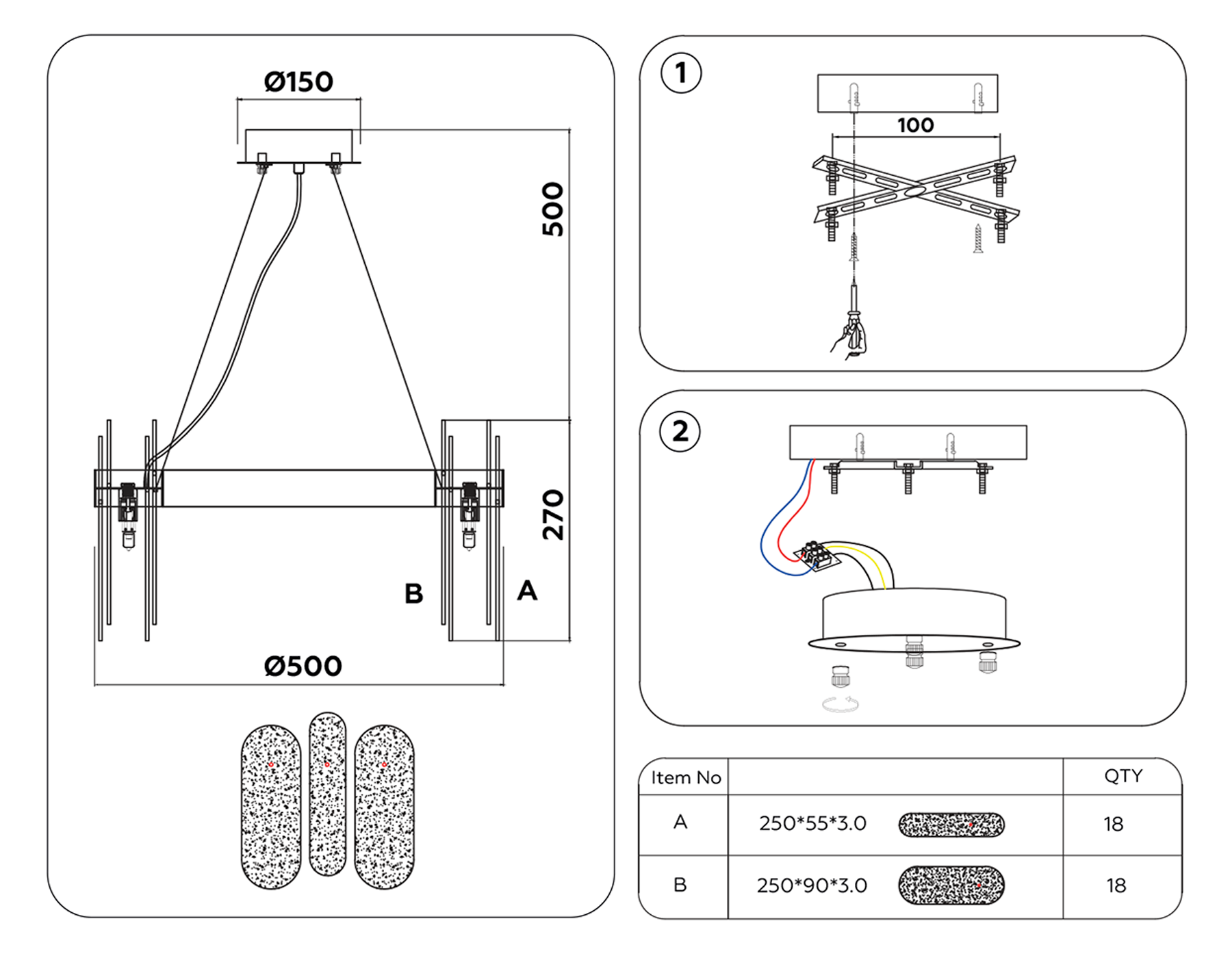 Подвесная люстра с хрусталем TR5333/10 GD/FR золото/матовый G9/10 max 40W D500*770