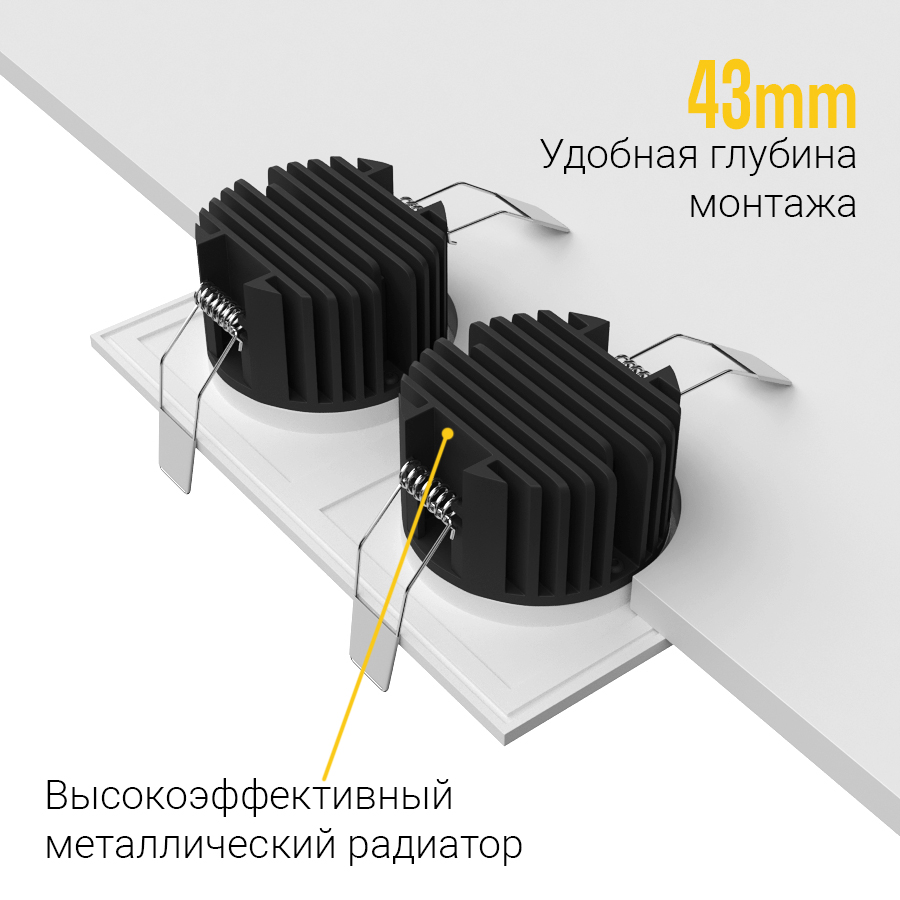 Встраиваемый светодиодный светильник Ledron GIZA SQ2 White (2110)