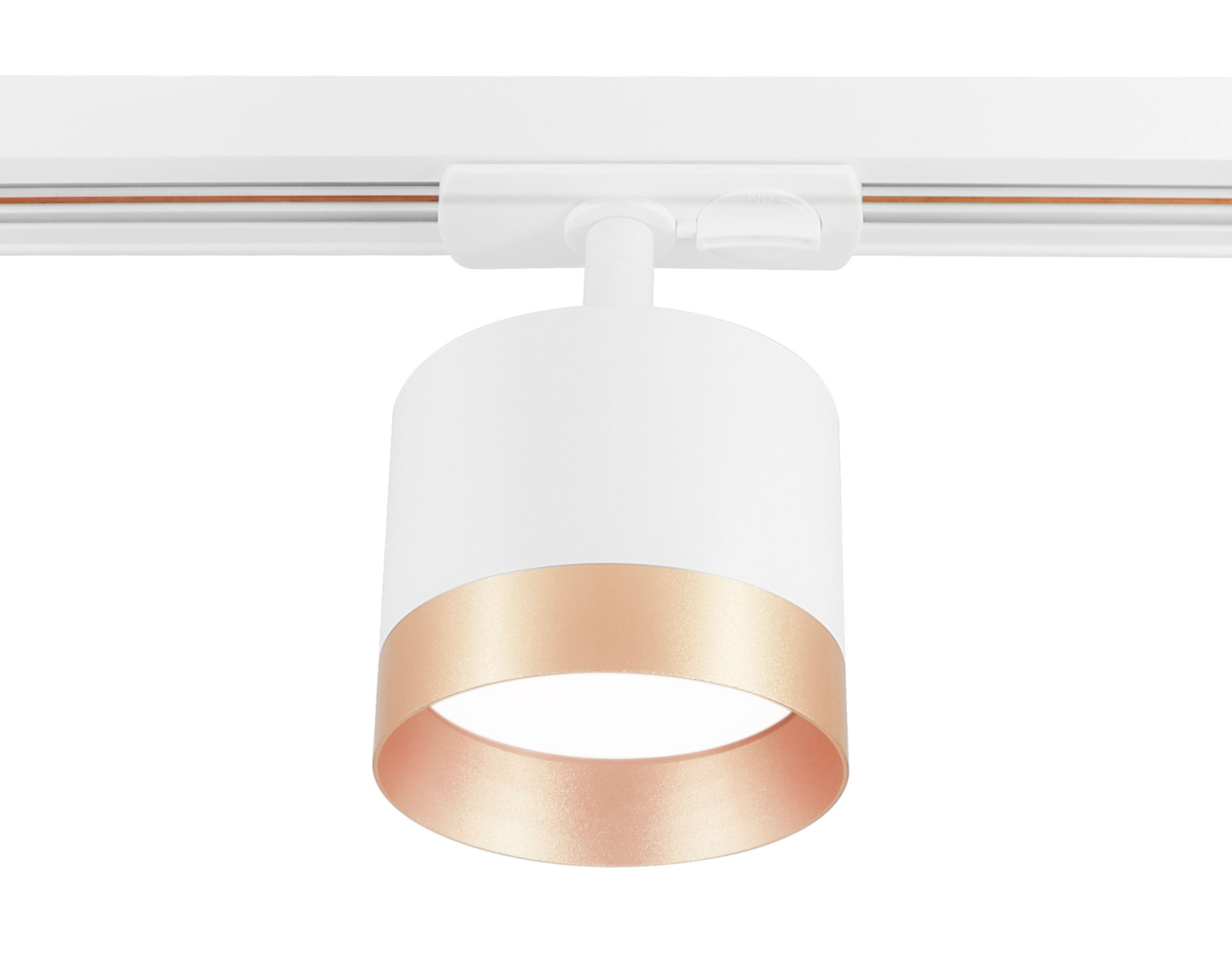 Трековый однофазный светильник со сменной лампой GL5361 WH/GD белый/золото GX53 max 12W