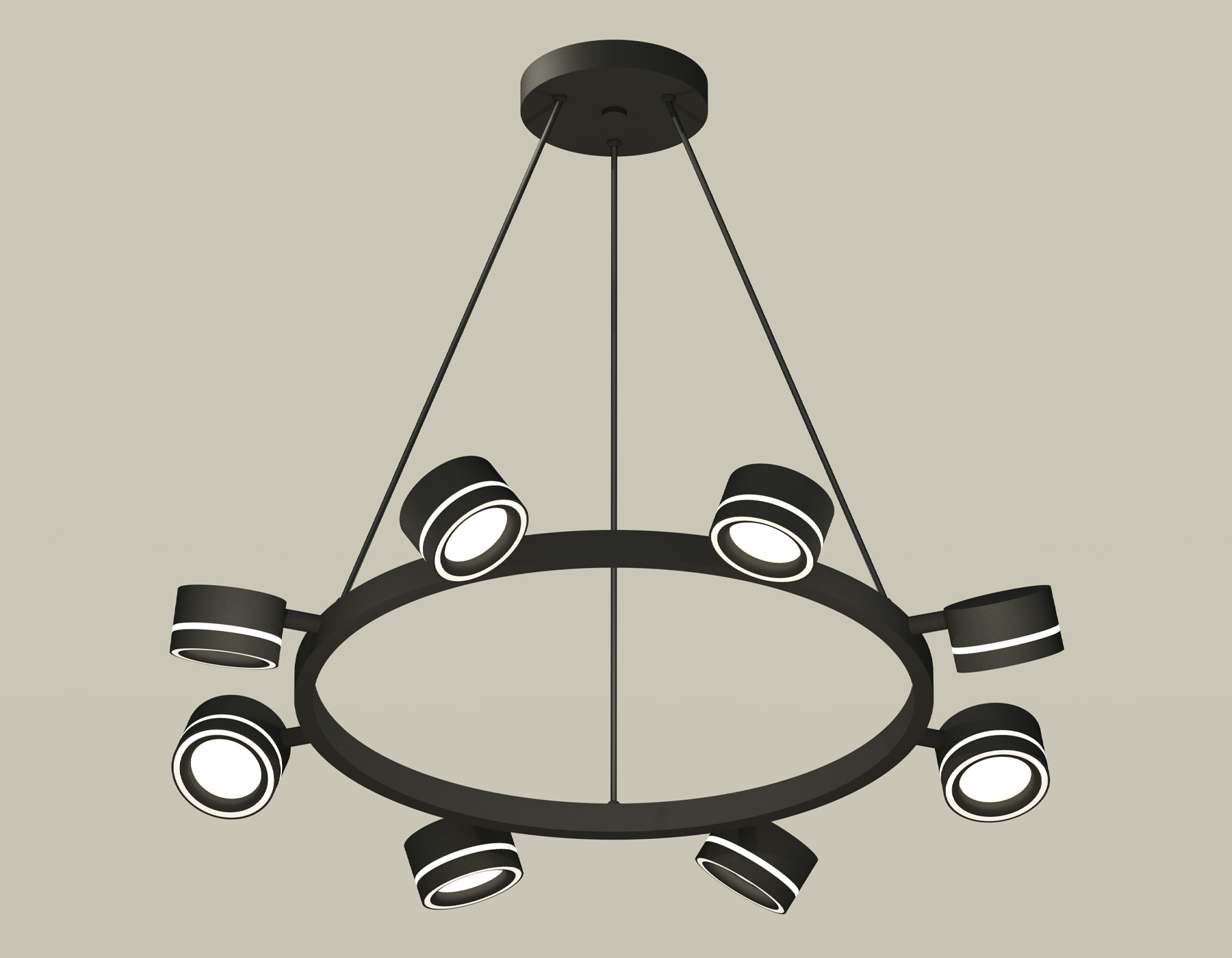 Комплект подвесного поворотного светильника с акрилом XB9198201/8 SBK/FR черный песок/белый матовый GX53 (C9198, N8434)