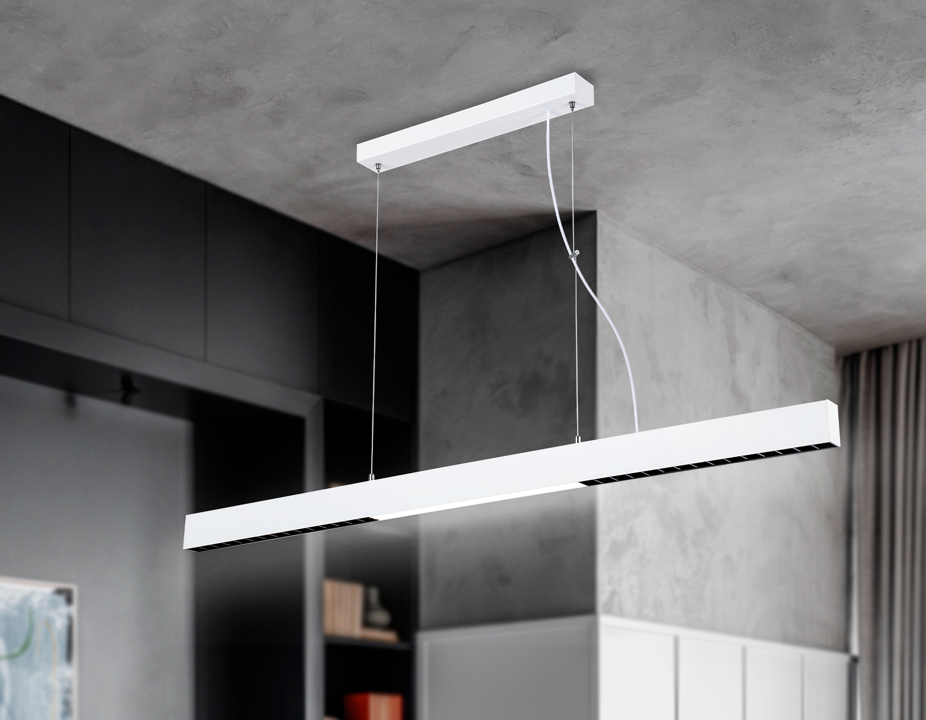 Подвесной светодиодный светильник FL5965 WH белый 48W 4200K 1200*35*1305 (Без ПДУ)