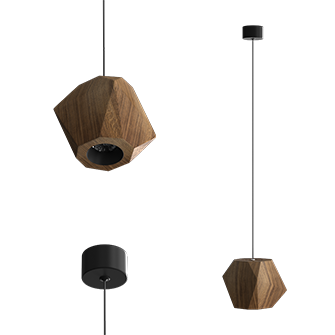 Подвесной накладной светильник RUBIK 2 Wooden Lamp под сменную лампу (11073)