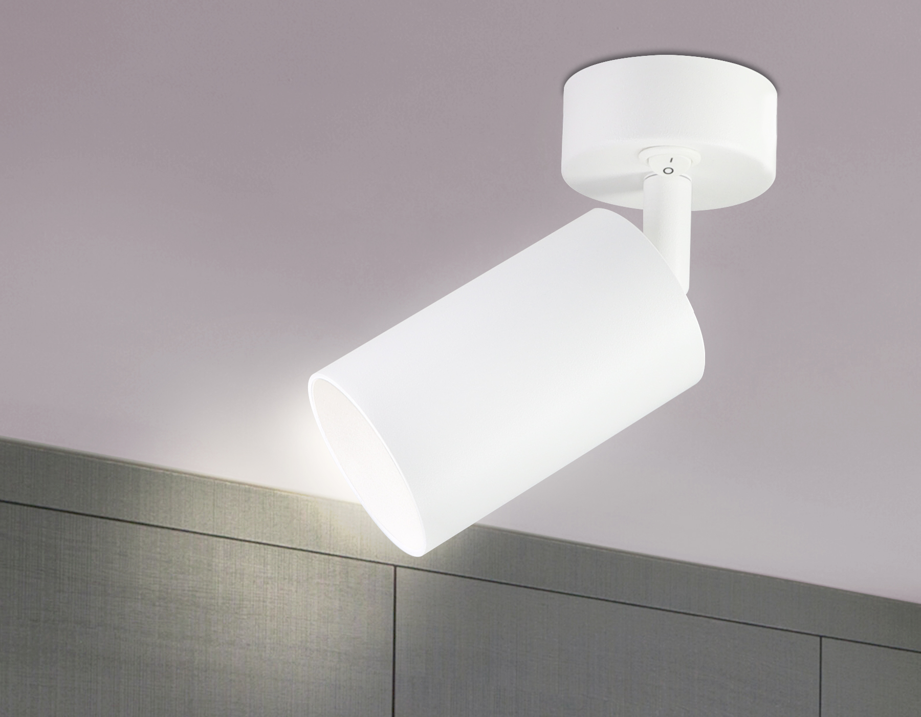 Накладной спот с выключателем TA126 WH белый GU10 max 12W D70*164*D55