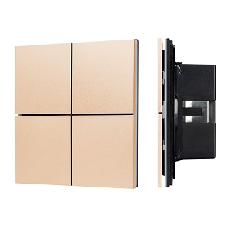 INTELLIGENT ARLIGHT Кнопочная панель KNX-304-23-IN Champagne (BUS, Frameless) (IARL, IP20 Металл, 2 года) 039665