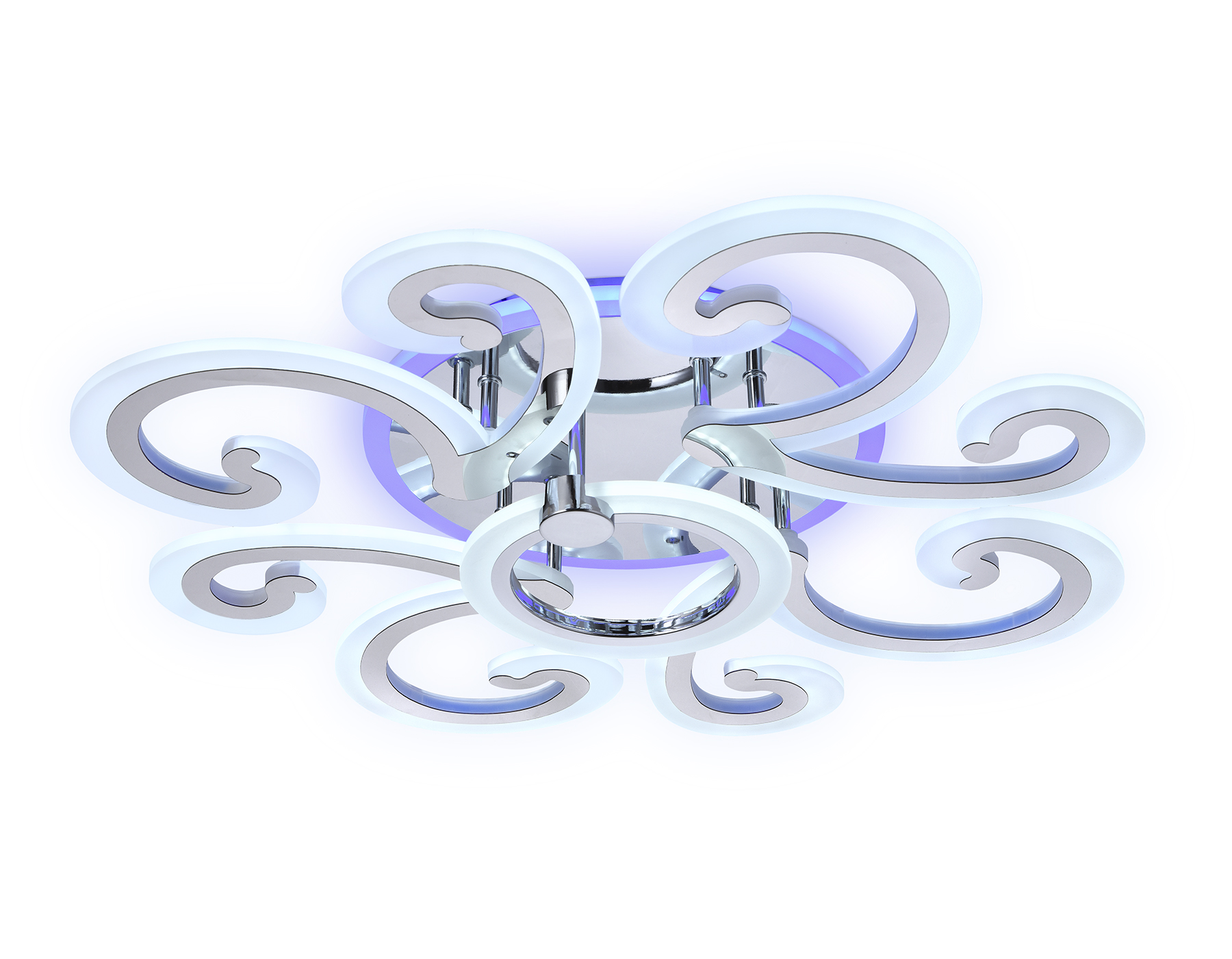 Потолочный светодиодный светильник с пультом FA5146/8+1 CH хром 112W D620*130 (ПДУ РАДИО 2.4G)