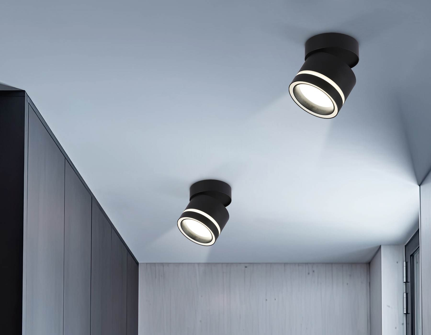 Накладной поворотный точечный светильник GX53 TA1445 BK/FR черный/белый матовый GX53 max 12W D85*90