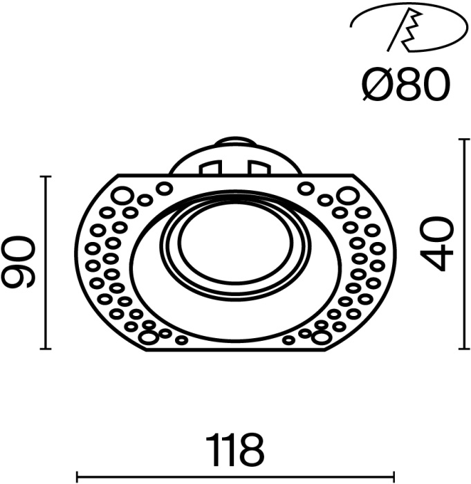 Встраиваемый светильник Dot GU10 1x50Вт Maytoni Technical DL042-01-RD-W (dl042-01-rd-w)
