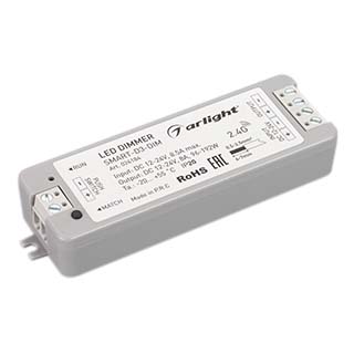 Диммер SMART-D3-DIM (12-24V, 8A, 2.4G) (Arlight, IP20 Пластик, 5 лет) 024184