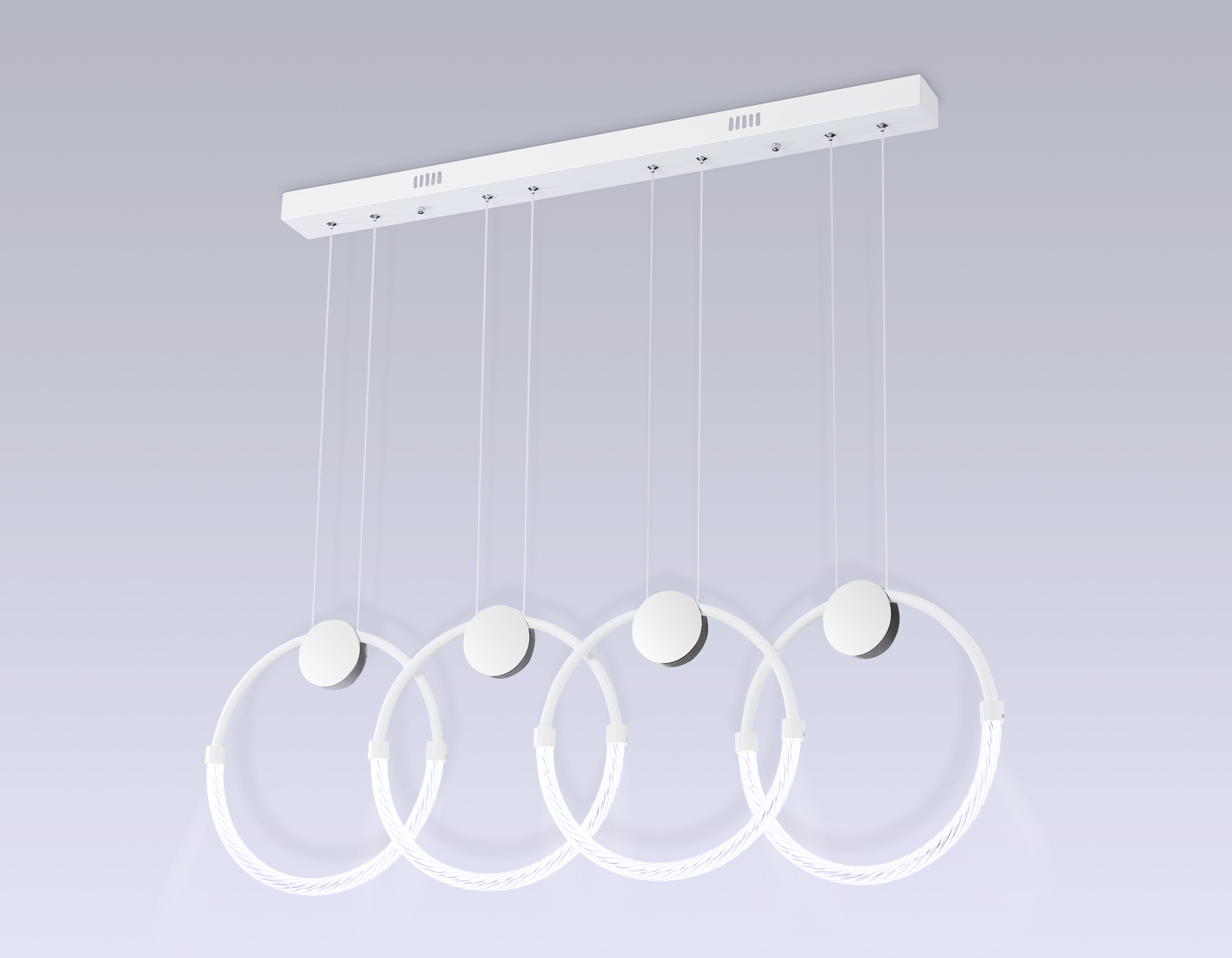 Подвесной светодиодный светильник FL10598/4 WH/CH белый/хром 4200K 45W 940*20*1200 (Без ПДУ)