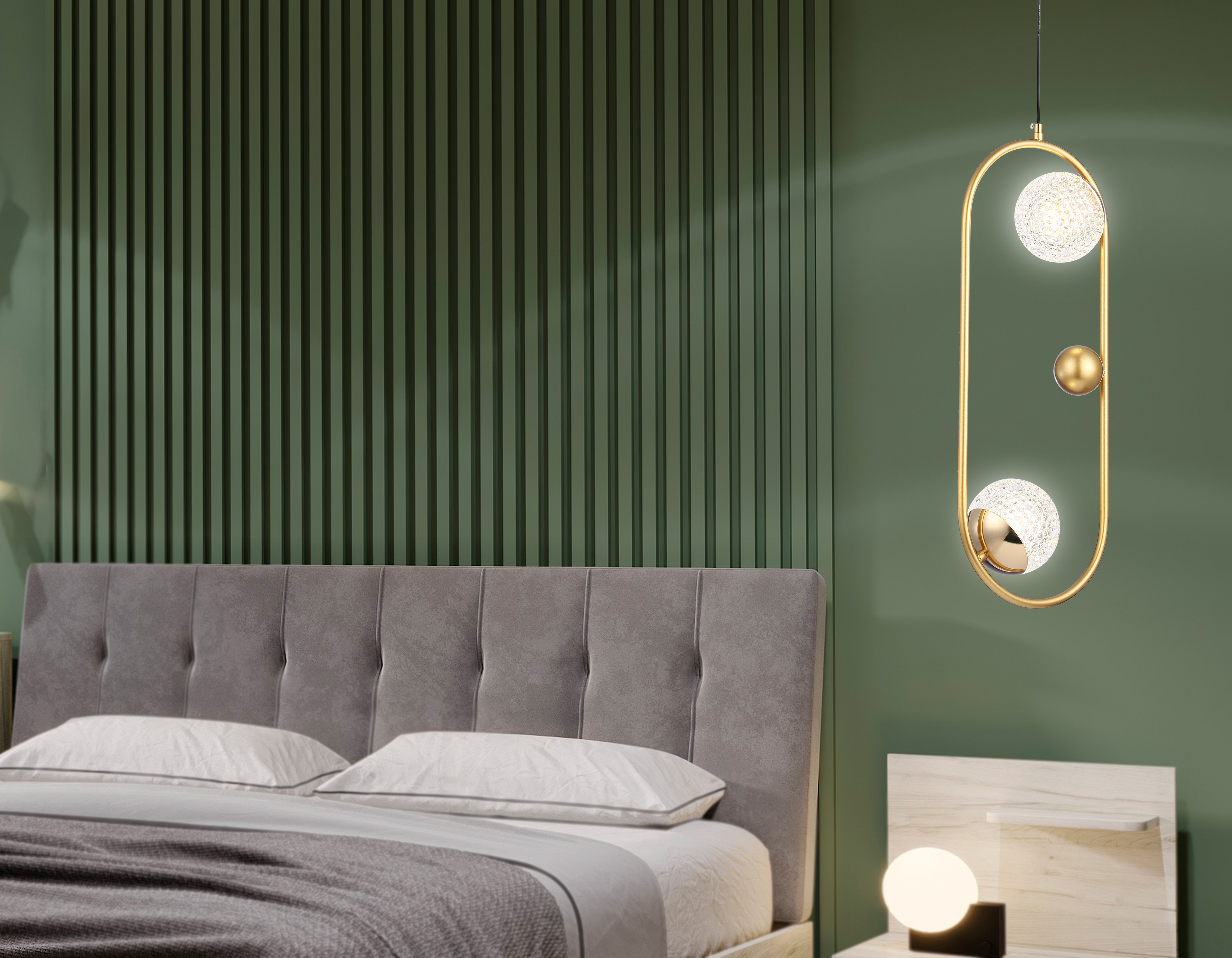 Подвесной светильник со сменной лампой TR5431/2 GD золото G9/2 max 40W 220*110*1000