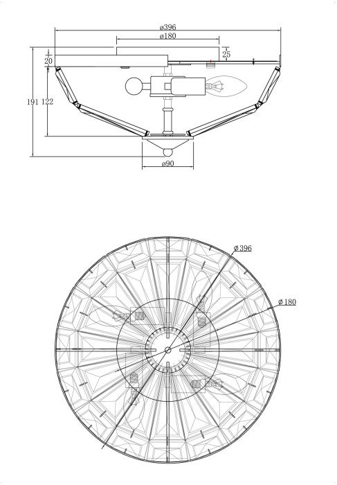 Потолочная люстра хрустальная Facet MOD094CL-04CH (mod094cl-04ch)