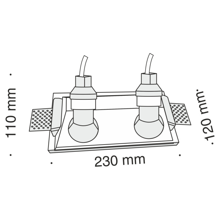 Встраиваемый светильник Gyps Modern GU10 2x35Вт Maytoni Technical DL002-1-02-W (dl002_1_02_w)