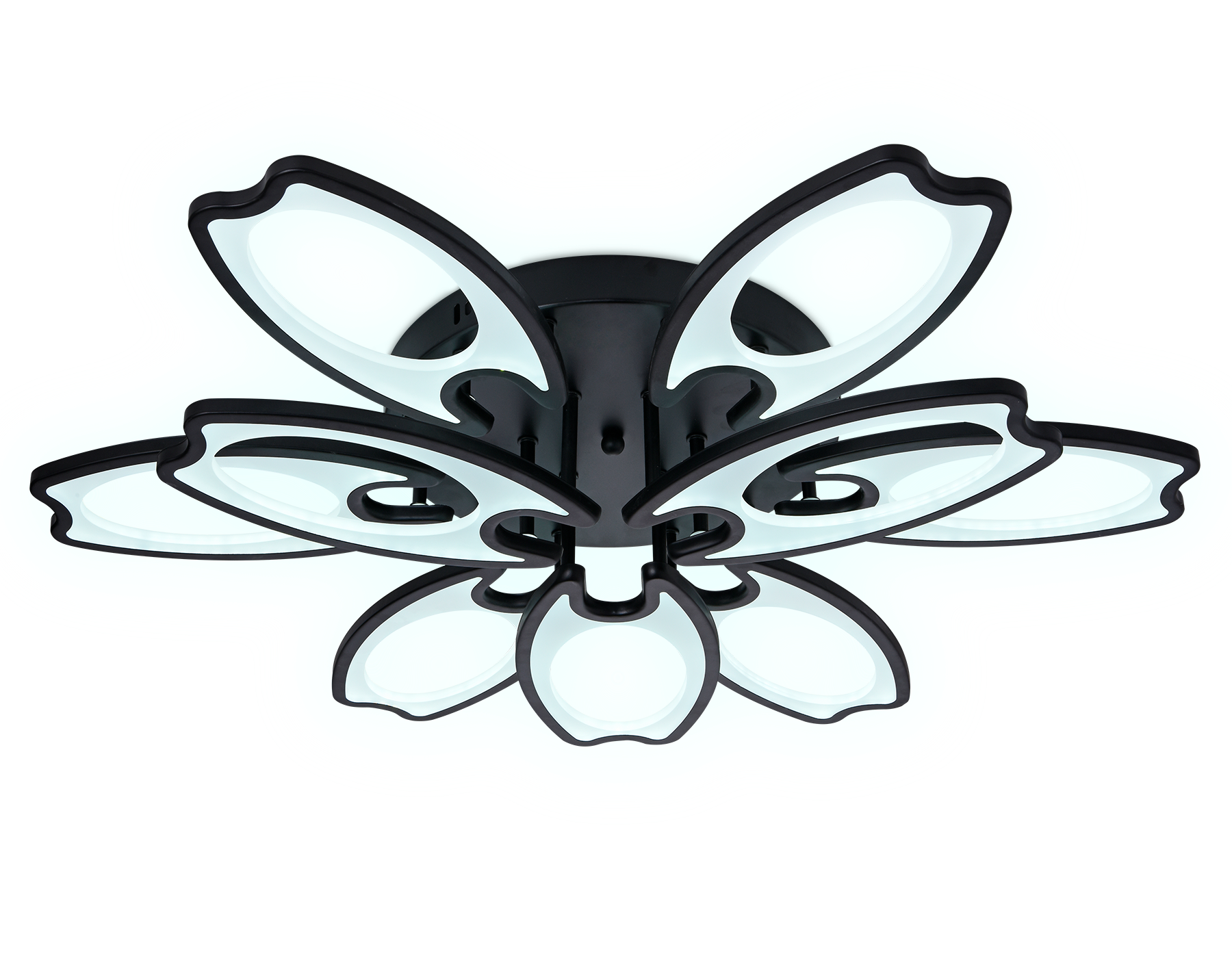 Потолочный светодиодный светильник с пультом FA581/6+3 BK черный 162W 700*640*120 (ПДУ РАДИО 2.4G)