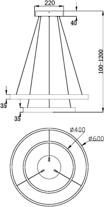 Подвесной светильник светодиодный Rim MOD058PL-L55BS3K (mod058pl-l55bs3k)