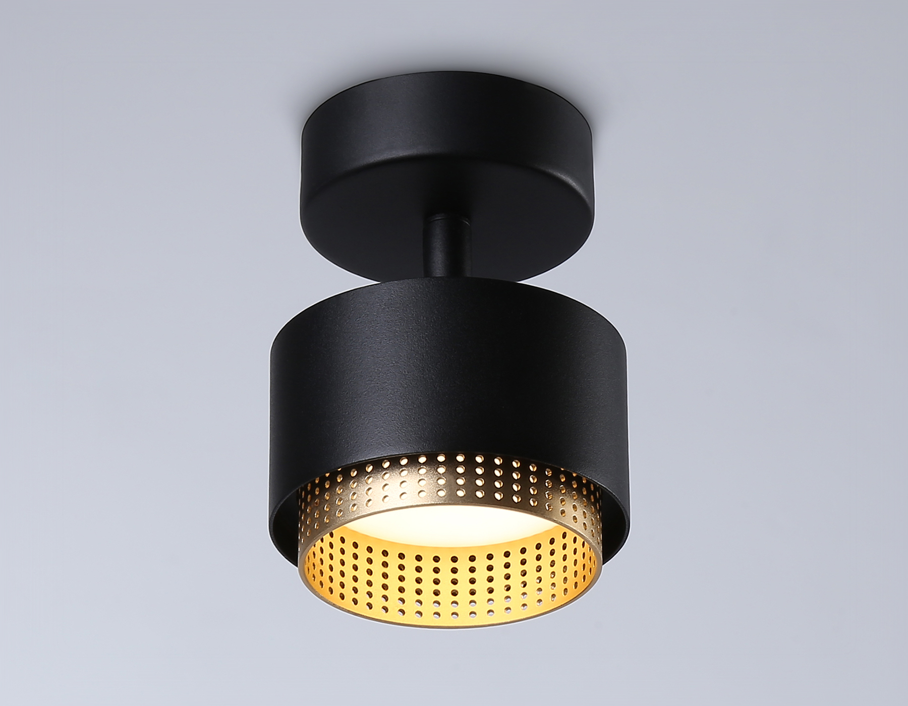 Настенно-потолочный поворотный спот со сменной лампой GX53 TN71282 BK/GD черный/золото GX53 max 12W D95*137