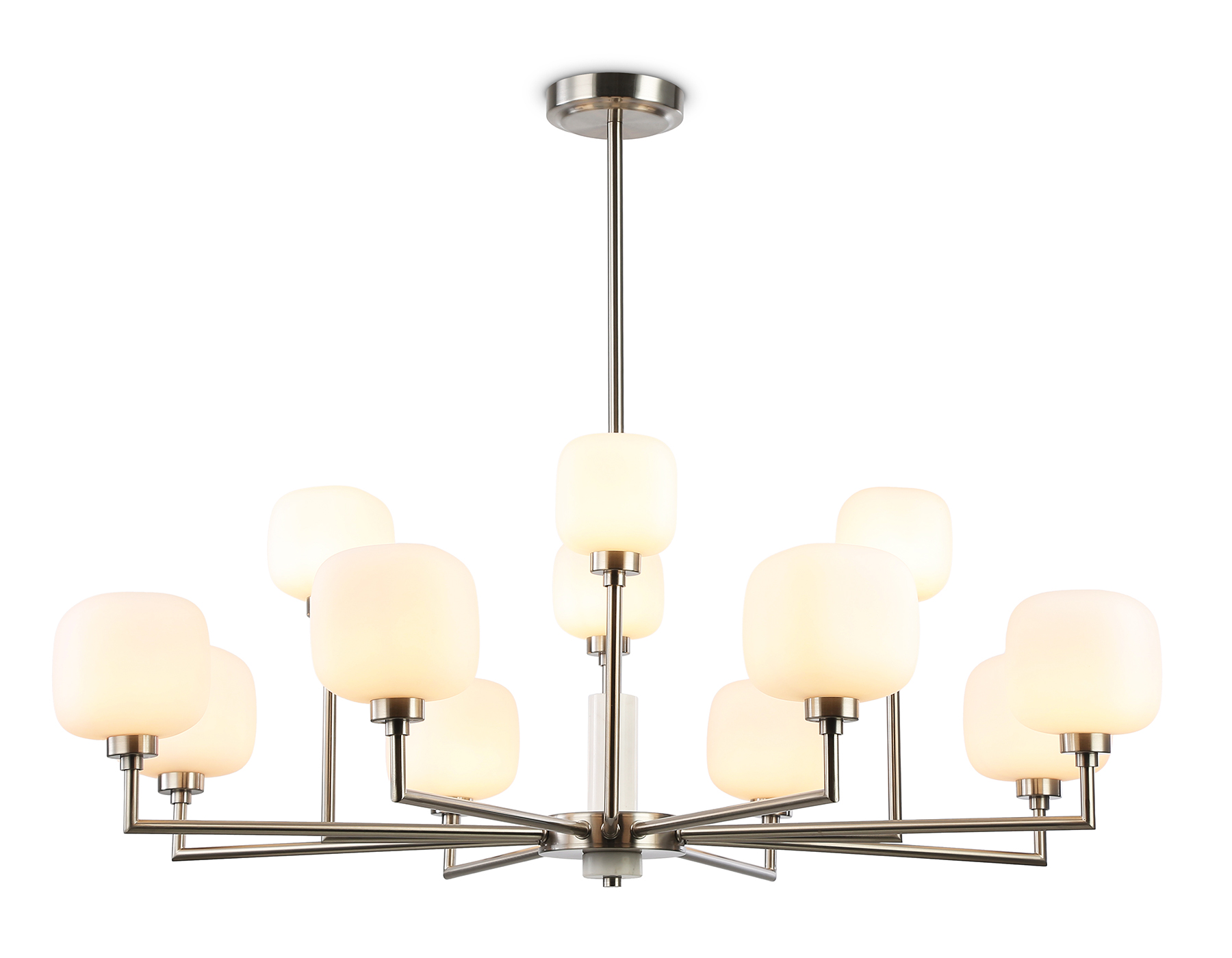 Люстра на штанге с мрамором LH53005/12 SN/FR сатин никель/белый матовый G9*12 max 40W D910*680