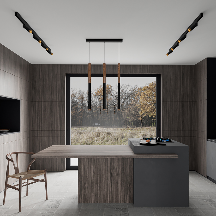 Подвесной накладной светодиодный светильник Ledron SAGITONY E T40 Wooden 100 White (4892)