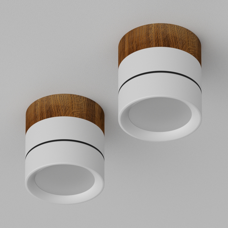 Накладной светодиодный светильник Ledron BARREL MINI Wooden White TRIAC (11807)