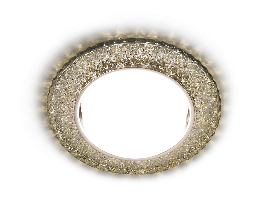 Встраиваемый точечный светильник GX53 с LED подсветкой G298 CL/WW хром/прозрачный GX53+3W(LED WARM)