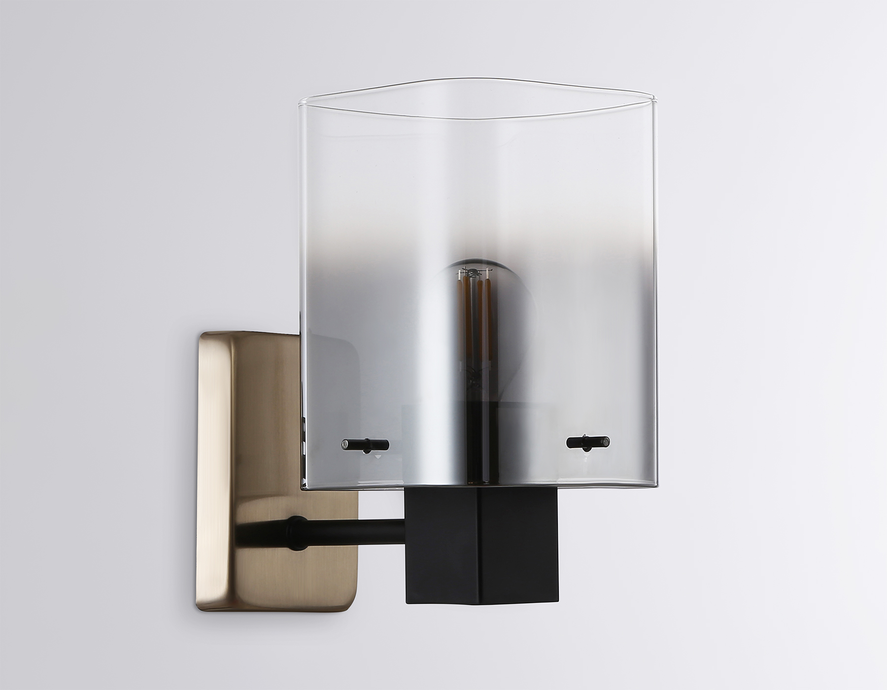 Настенный светильник LH57045 BK/DBS/SM черный/темная латунь/дымчатый E14 max 40W 195*110*185