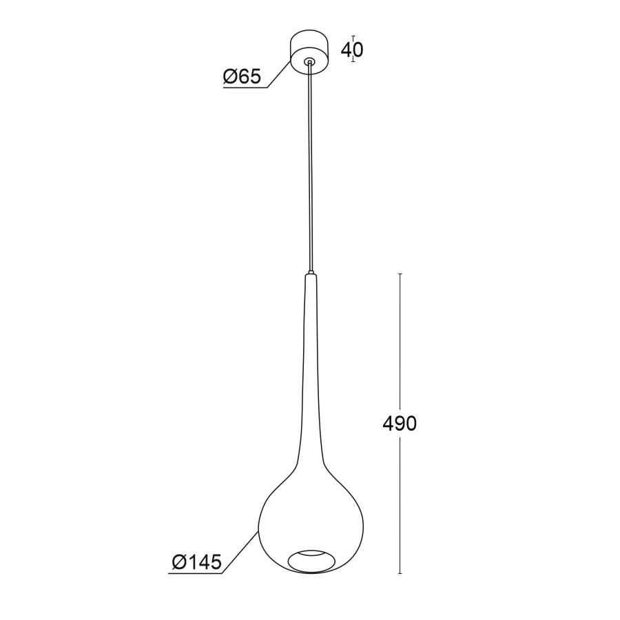 Подвесной накладной светильник WoodDrop Big Black под сменную лампу (11907)