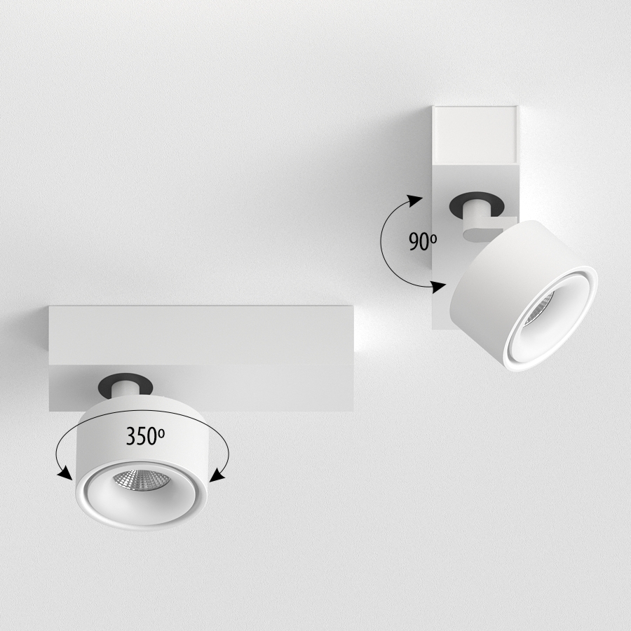 Накладной поворотный светодиодный светильник Ledron SAGITONY E S75 White 4000K (11166)