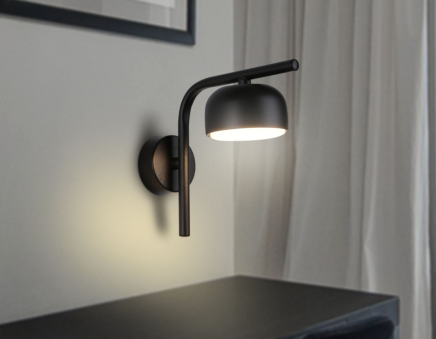 Светильник настенный со сменной лампой GU10 TN71044 BK черный GX53 max 12W 150*80*185