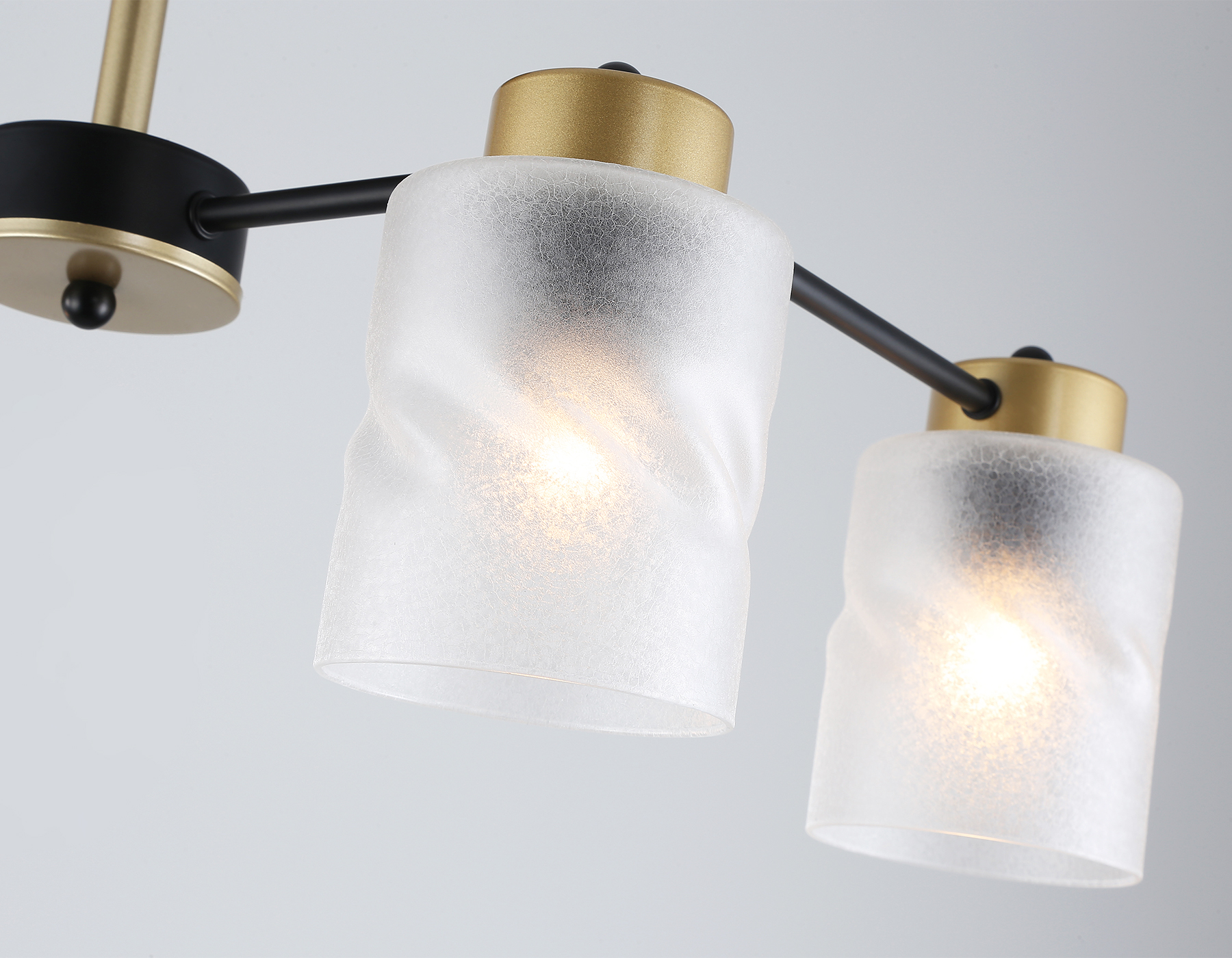 Люстра на штанге со стеклянными плафонами TR303324/4 BK/GD черный/золото E27/4 max 60W 650*290*270