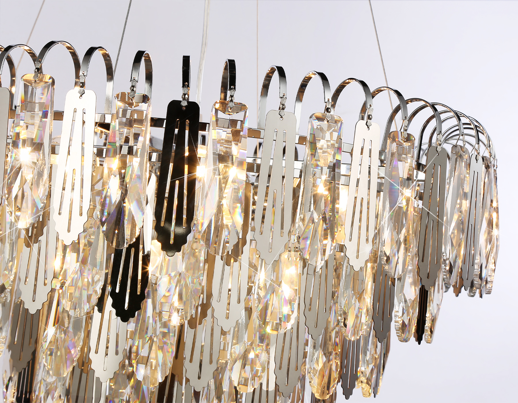 Подвесная люстра с хрусталем TR5257/11 CH/CL хром/прозрачный E27*11 max 40W D600*400