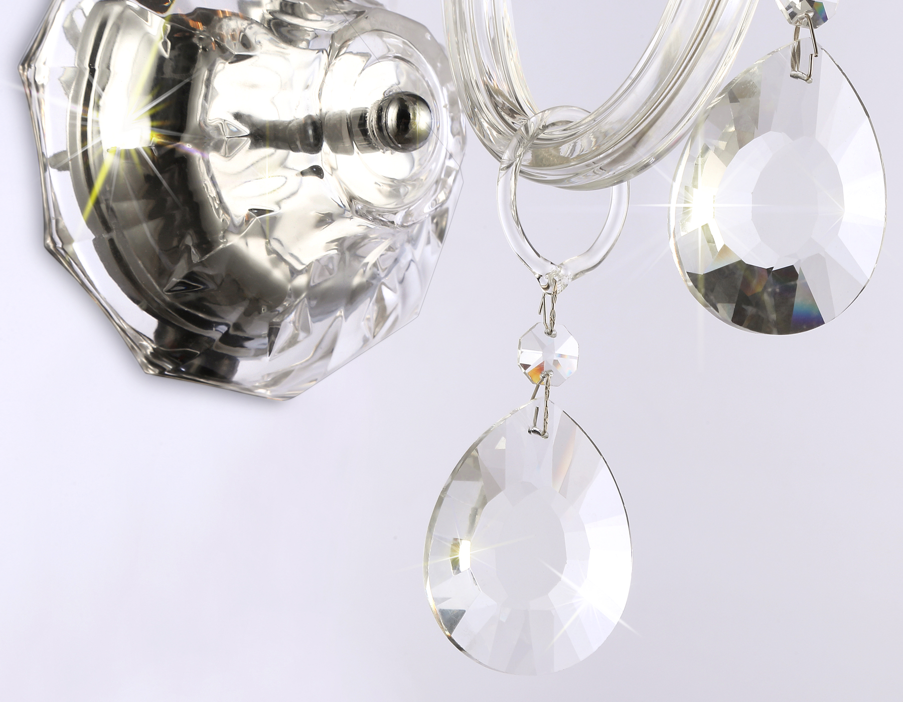 Настенный классический светильник с хрусталем TR4911 CH/CL хром/прозрачный E14 max 40W 294*160*246