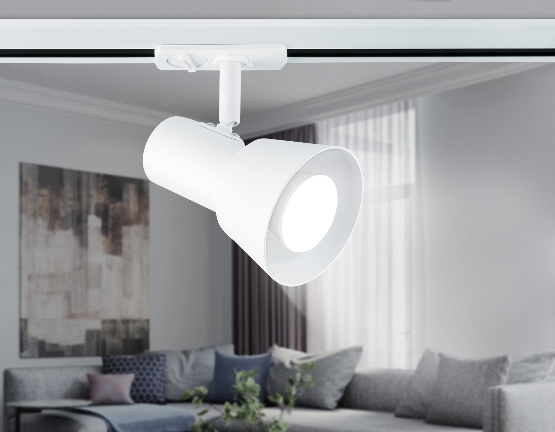 Трековый светильник со сменной лампой GU10 GL5150 WH белый GU10 max 12W