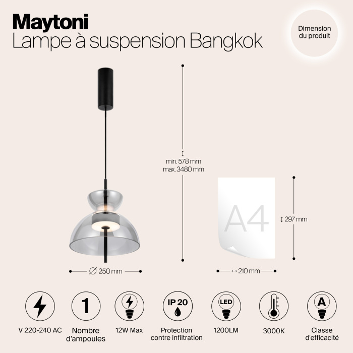 Подвесной светильник Maytoni Bangkok MOD185PL-L6B3K5 (mod185pl-l6b3k5)