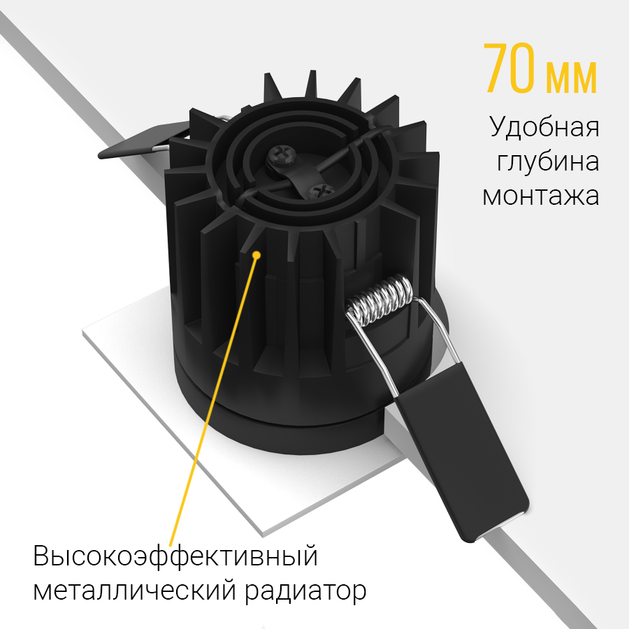 Встраиваемый светодиодный светильник Ledron FAST TOP SQ MINI White (2269)