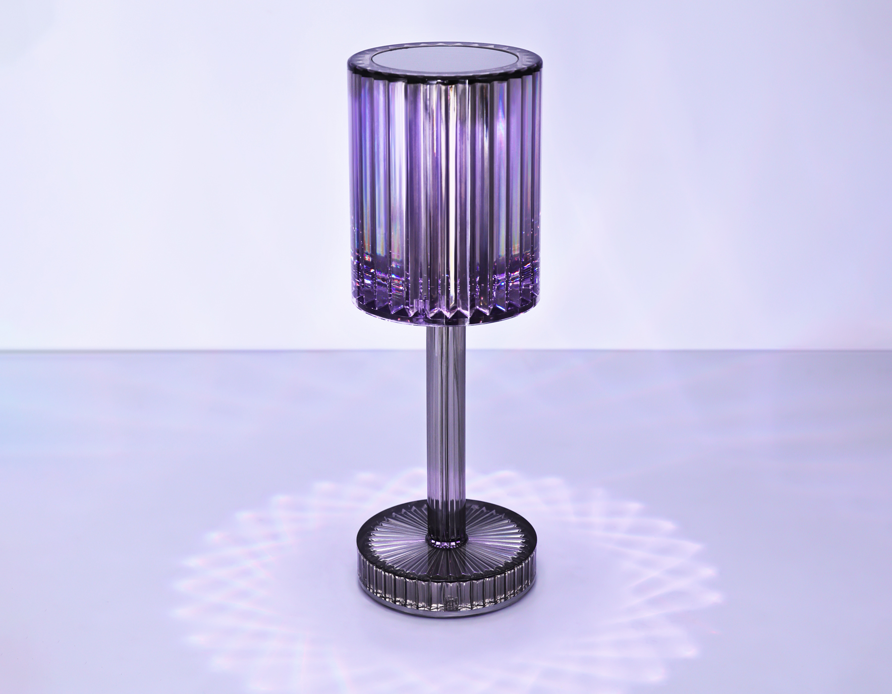 Настольная светодиодная лампа с сенсорным выключателем и пультом DE8071 GR серый LED RGB 3W (ПДУ RGB)