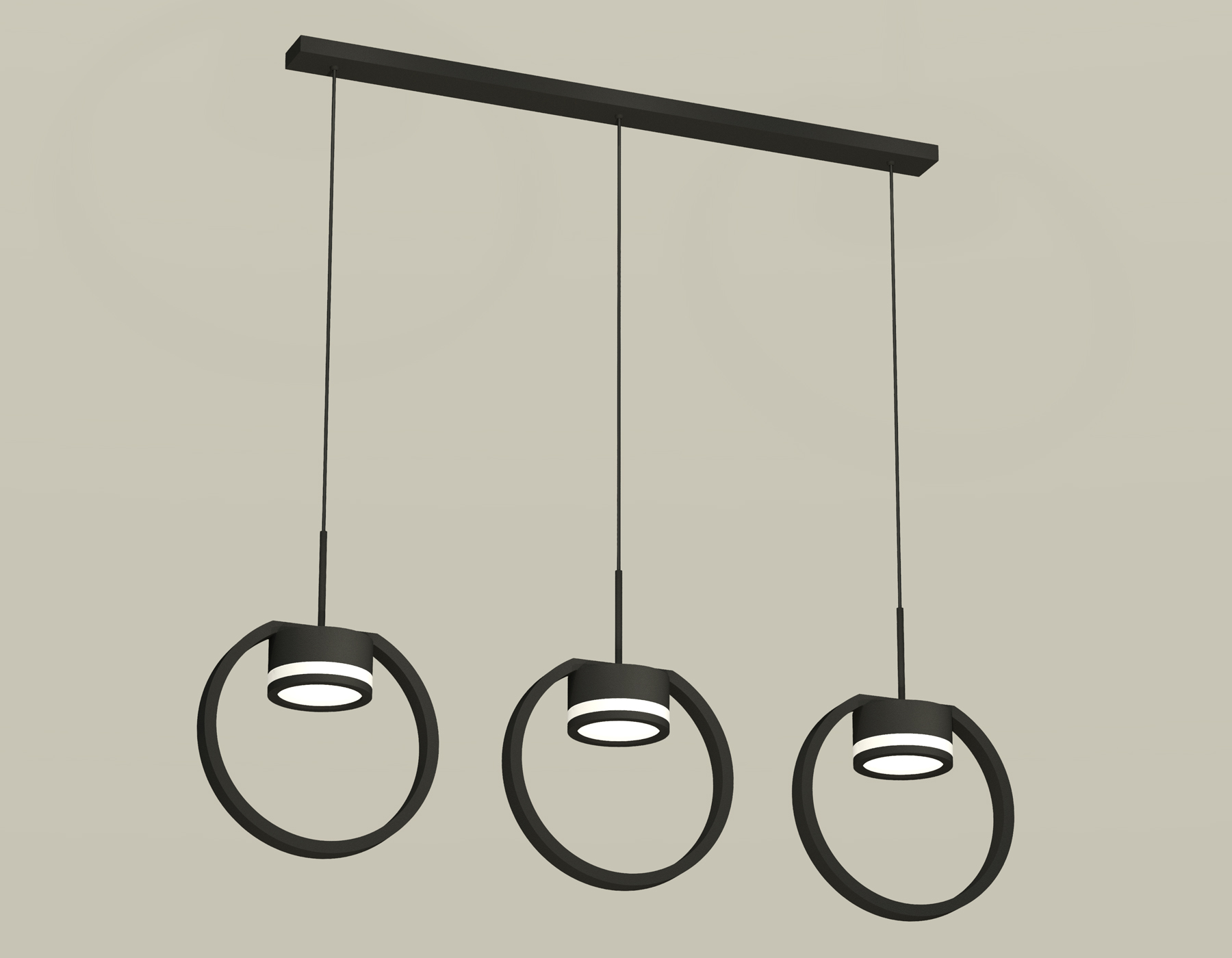 Комплект подвесного светильника с акрилом XB9107150/3 SBK/FR черный песок/белый матовый GX53 (C9107, N8415)