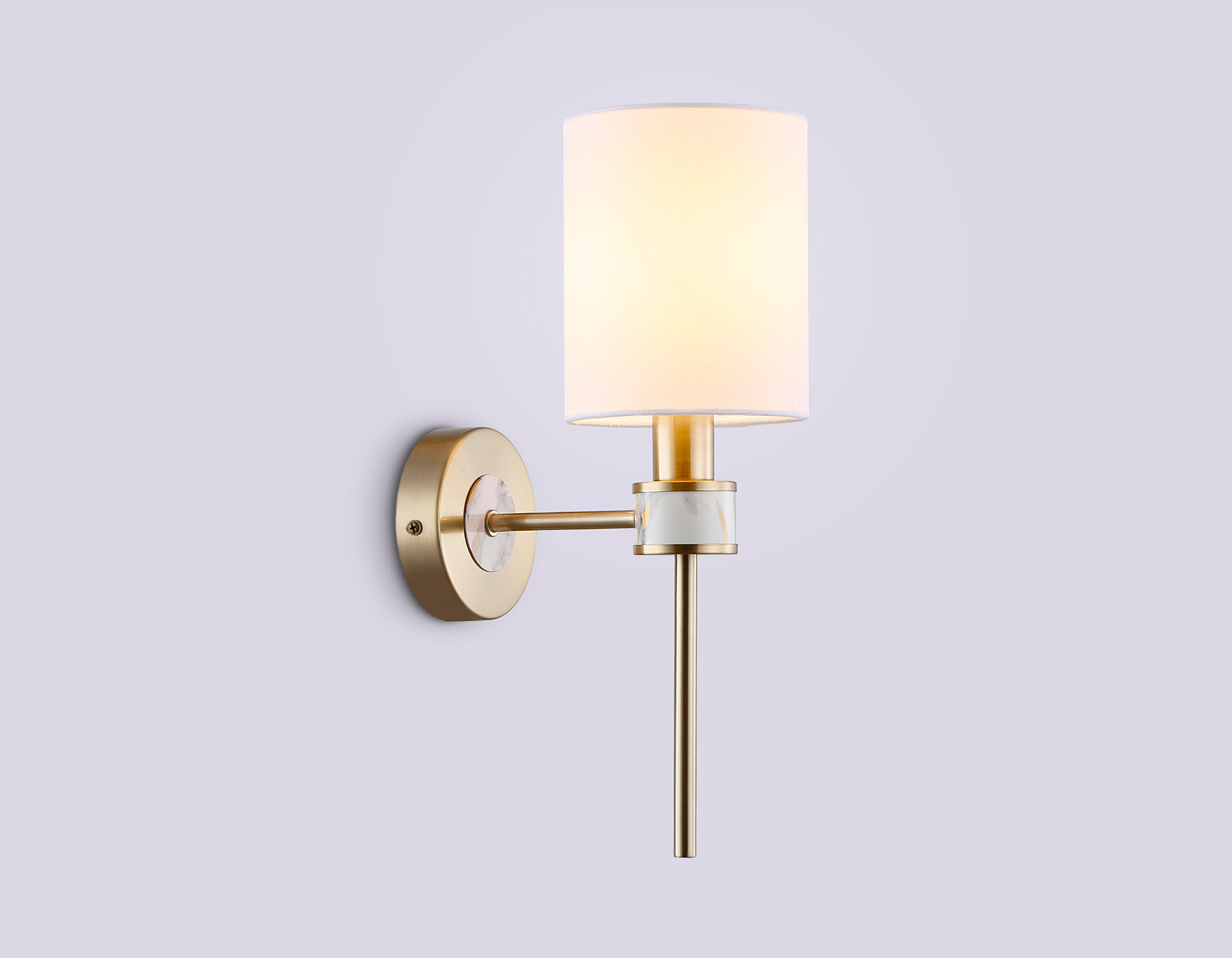 Настенный светильник с абажуром LH72375 DBS/WH темная латунь/белый E14 max 40W 190*120*370