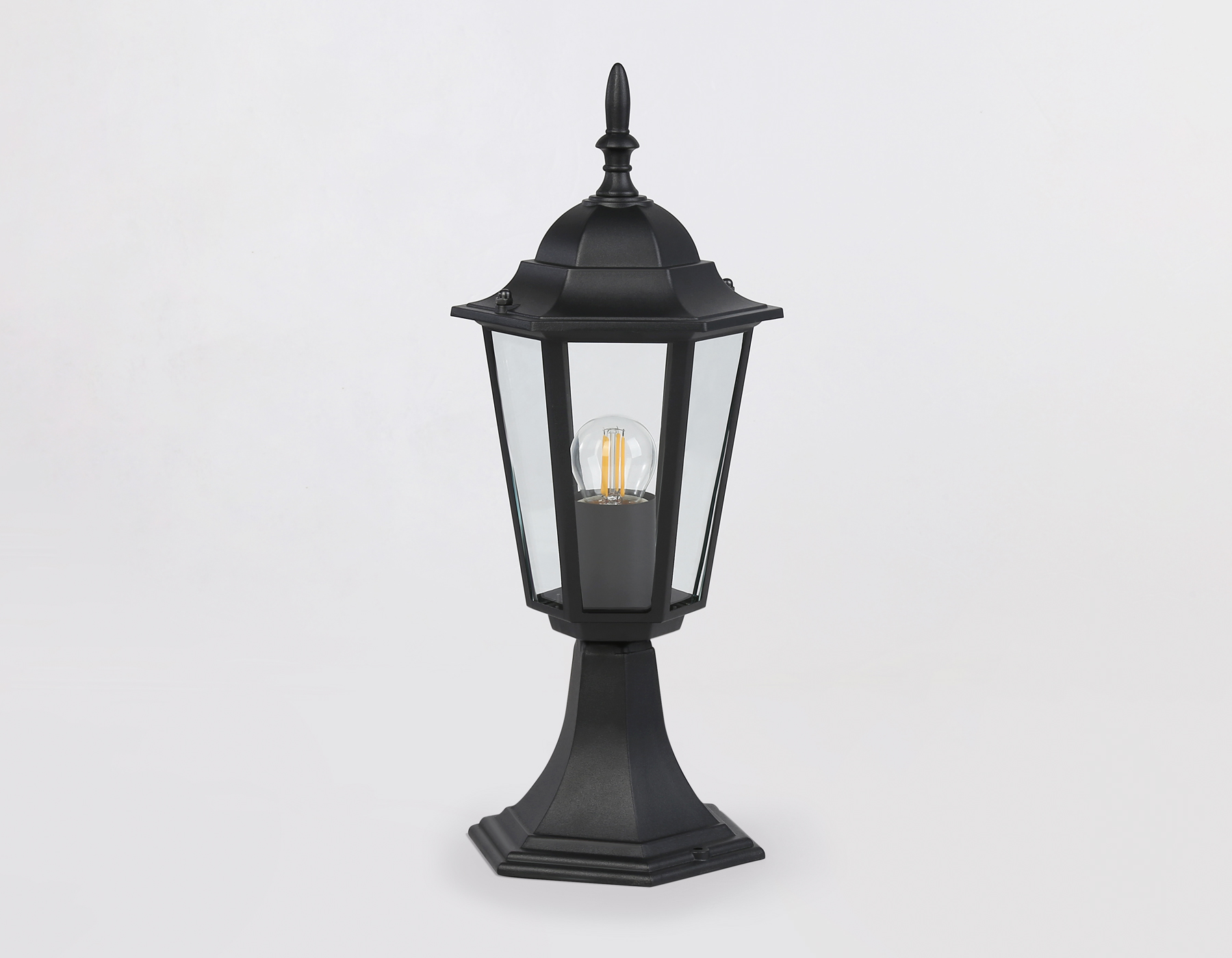 Уличный ландшафтный светильник ST2023 BK/CL черный/прозрачный IP54 E27 max 40W D150*400