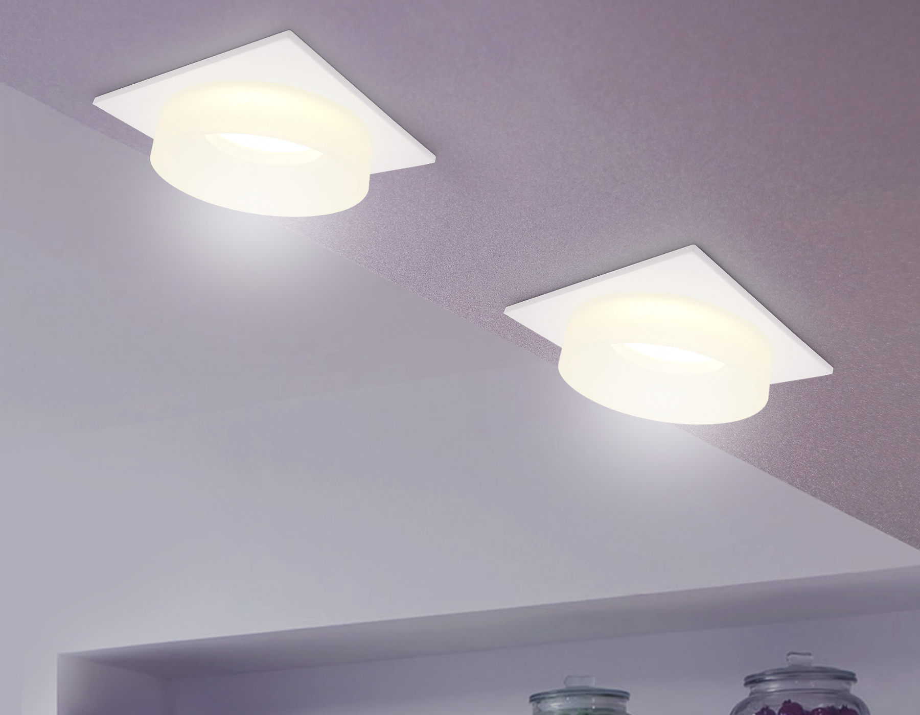 Встраиваемый точечный светильник с акрилом TN1314 SWH/FR белый песок/белый матовый GU5.3 92*92*45