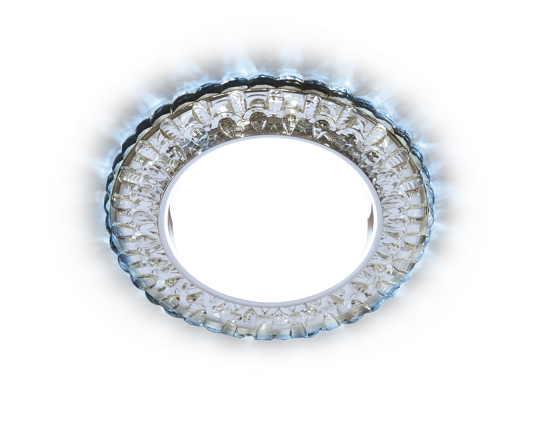 Встраиваемый точечный светильник GX53 с LED подсветкой G315 CL/CLD хром/прозрачный GX53+3W(LED COLD)