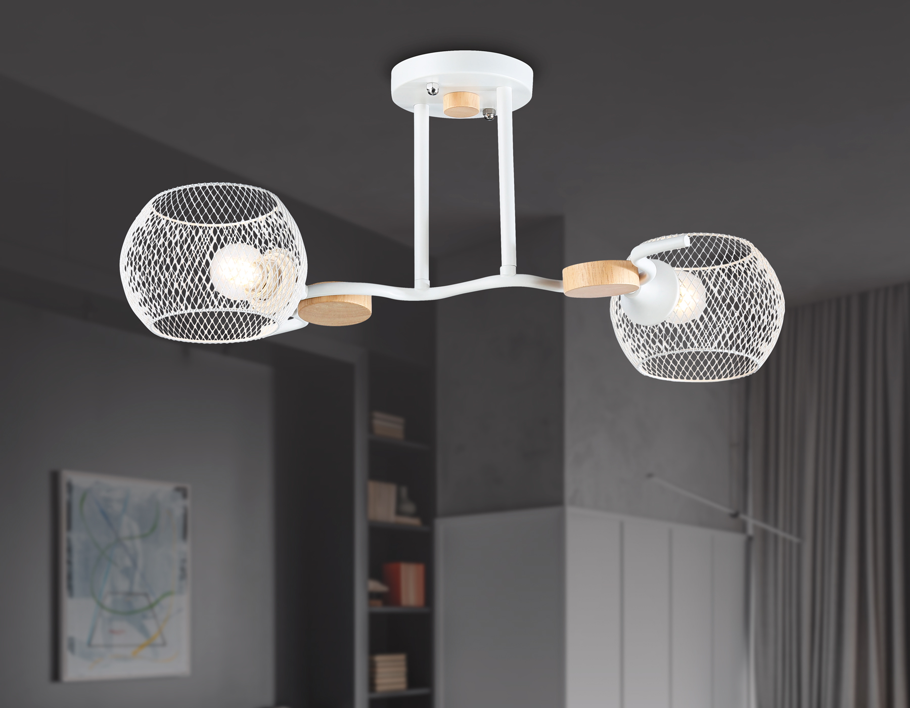 Подвесной светильник TR80161/2 WH белый E27/2 max 40W 550*360*220