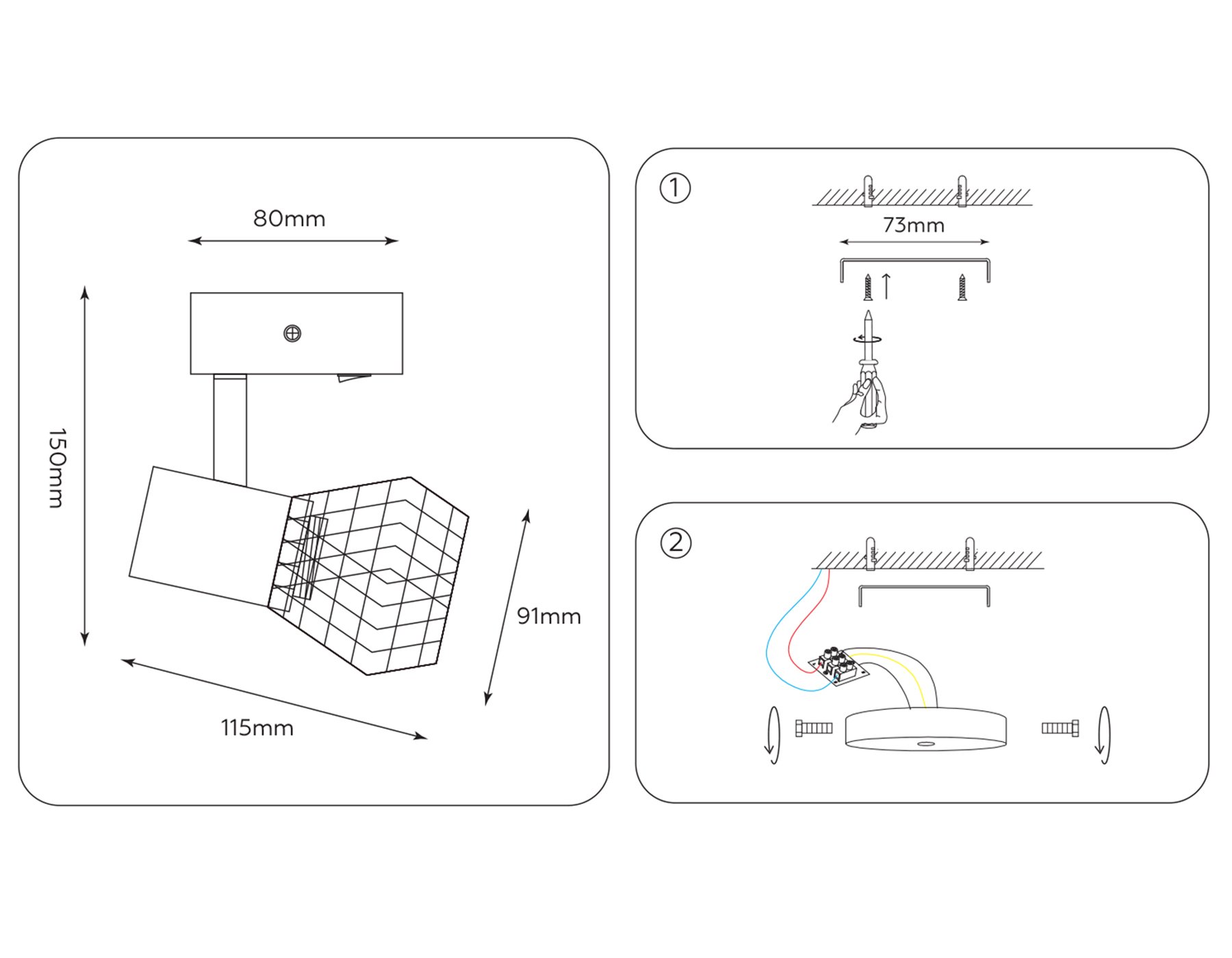Накладной спот с выключателем в стиле лофт TR8626 WH/CH белый/хром E27 max 40W 115*91*150
