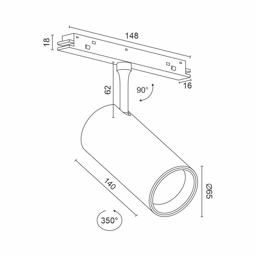 Светодиодный светильник для магнитной системы Ledron Pular 24 Black 4000K (9725)