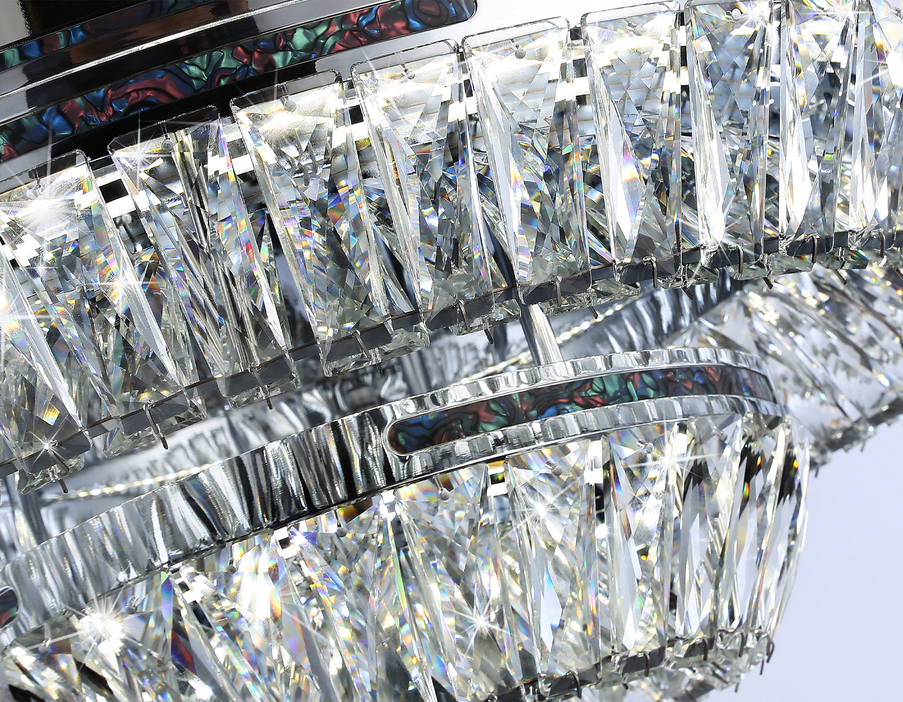 Потолочная светодиодная люстра с хрусталем TR5029 CH/CL хром/прозрачный 3000K/4200K/6400K 81W D600*207 (Без ПДУ)