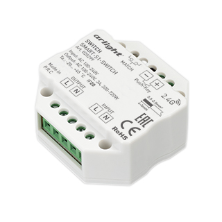 Контроллер-выключатель SMART-S1-SWITCH (230V, 3A, 2.4G) (Arlight, IP20 Пластик, 5 лет) 028299