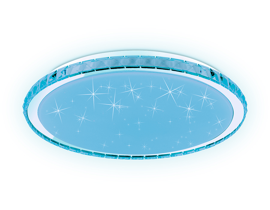 Светодиодный светильник c подсветкой RGB FF501 CH хром 60W 3000-6400K D400*70 (ПДУ ИК)