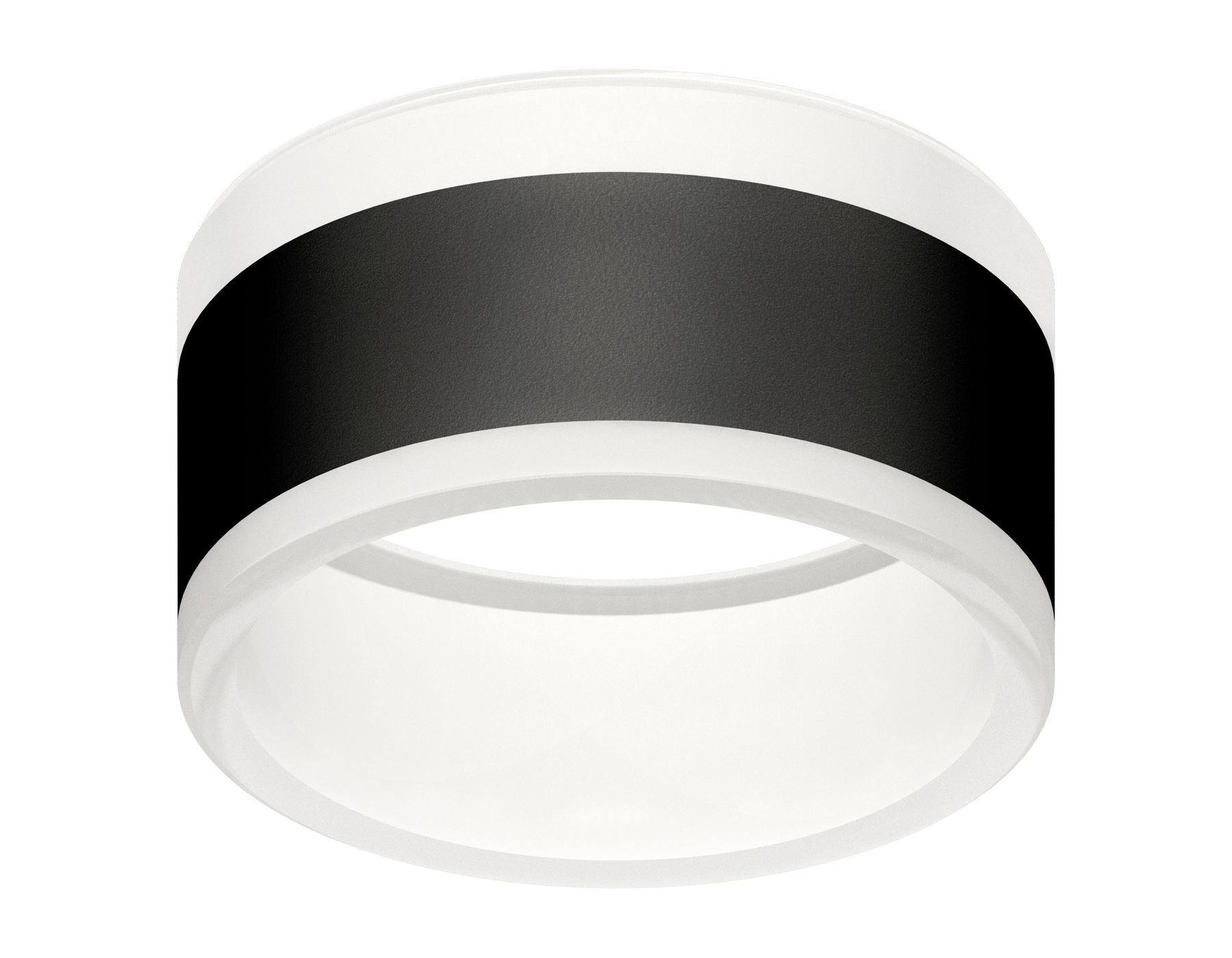 Насадка передняя для корпуса светильника с диаметром отверстия D85mm N8445 SBK/FR черный песок/белый матовый D85*H55mm Out50mm GX53