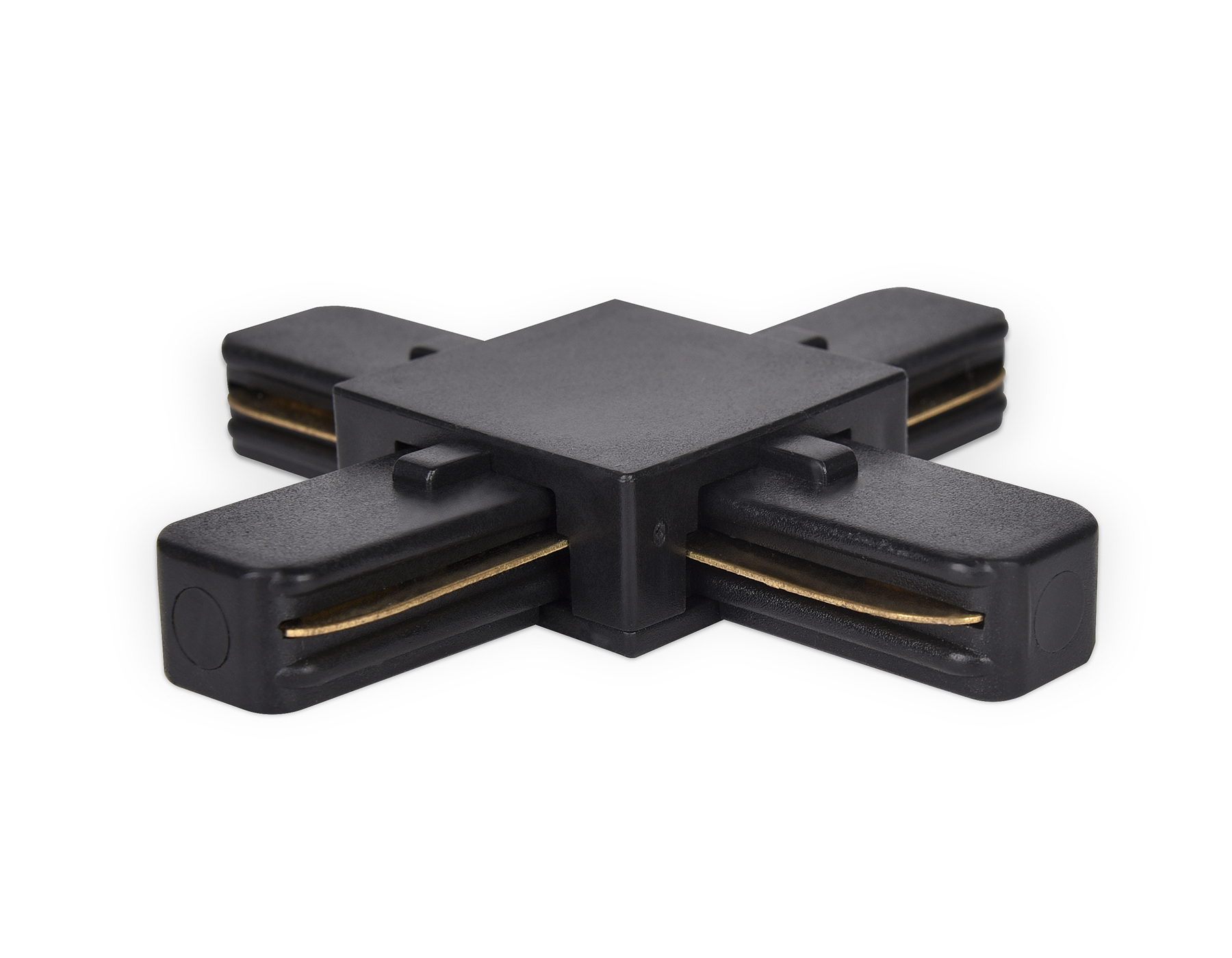 Коннектор Х-образный однофазный для соединения трековых шинопроводов GL7083 BK черный коннектор Х-образный однофазный для соединения трековых шинопроводов