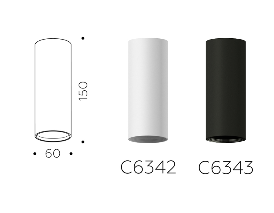 Корпус светильника накладной для насадок D60mm C6342 SWH белый песок D60*H150mm MR16 GU5.3