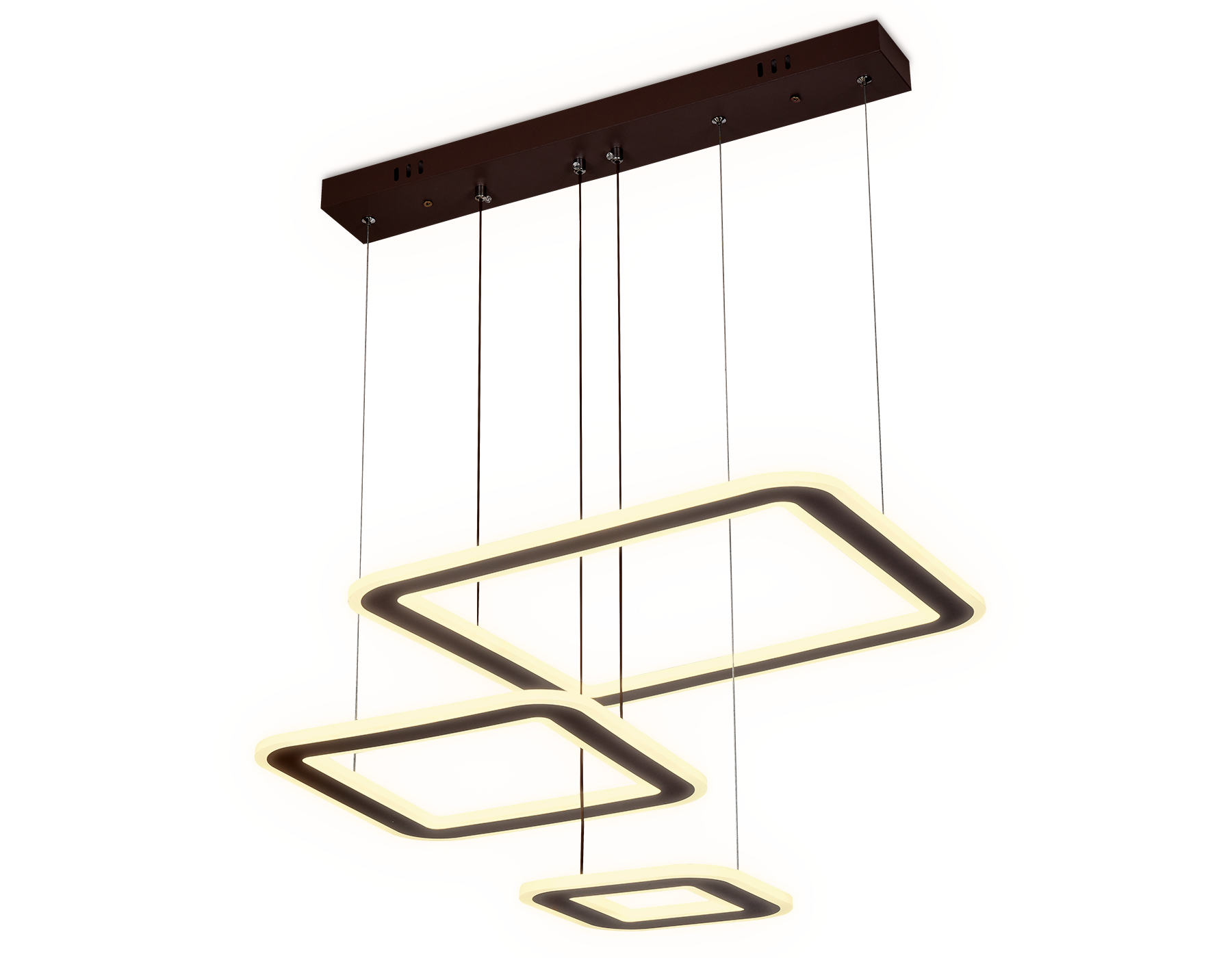 Подвесной светодиодный светильник с пультом FA433 CF кофе 192W 630*470*590 (ПДУ РАДИО 2.4G)