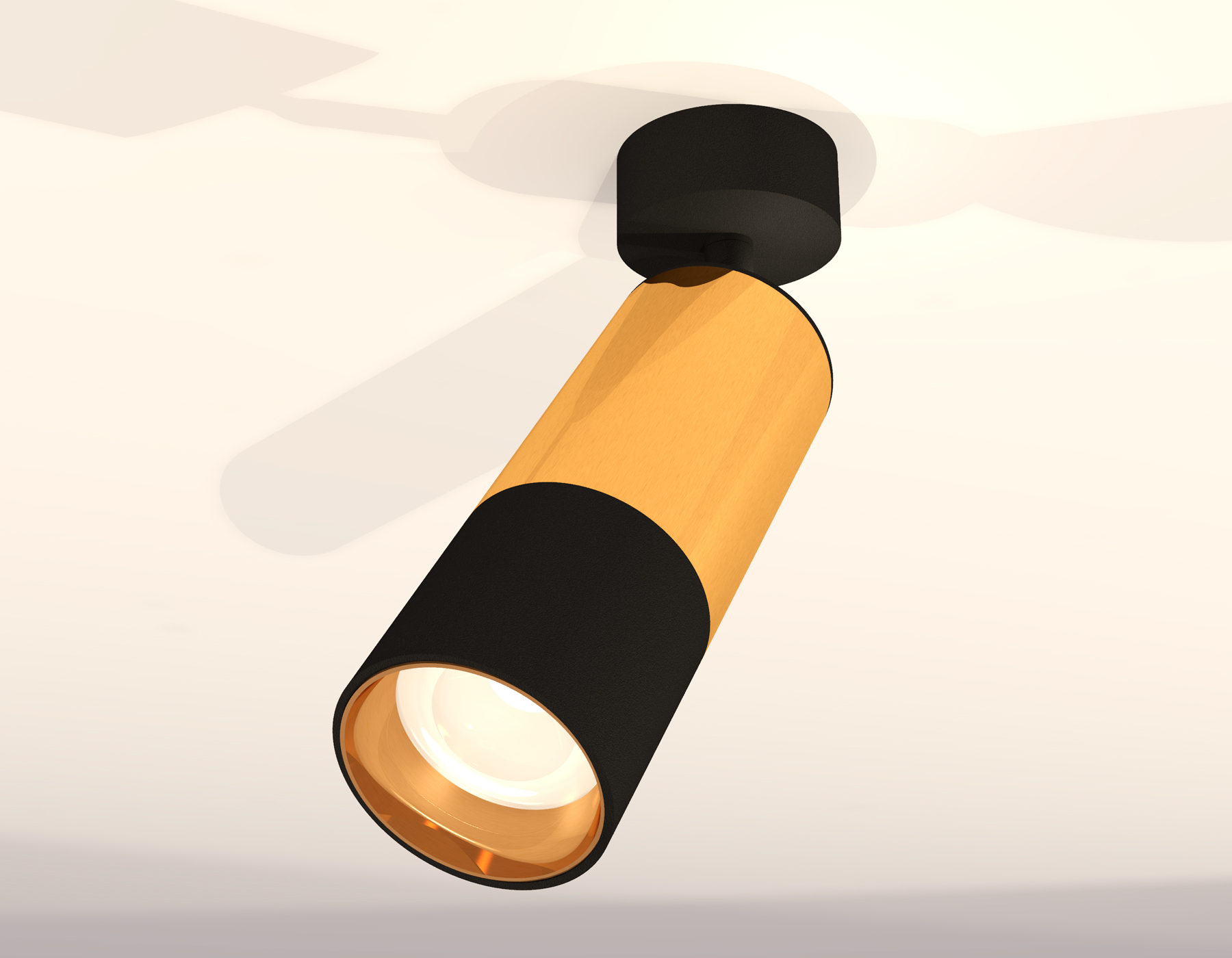 Комплект поворотного светильника XM6302010 SBK/PYG черный песок/золото желтое полированное MR16 GU5.3